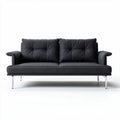 Sofá de dois lugares com estrutura metálica cinza 180 x 80 x 85cm