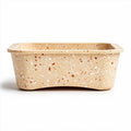 Bandeja retangular em material reciclado 20 x 15 x 7cm cor bege