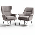 Cadeiras de lounge de tecido cinza com estrutura metálica 80 x 70 x 90cm